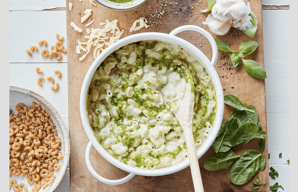 Pesto Mac & Cheese from Two Peas & Their Pod