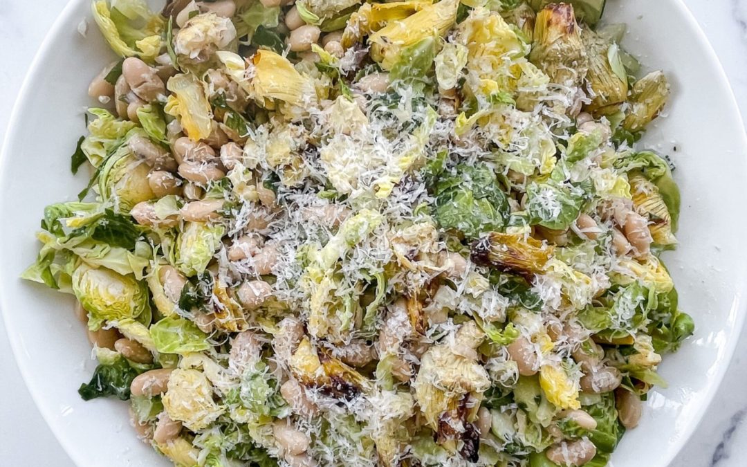 Air Fried Artichoke Salad with Lemon Parmesan Dressing