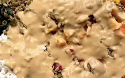 Crunchy Kale Chopped Salad with 3-Ingredient Hummus Dressing